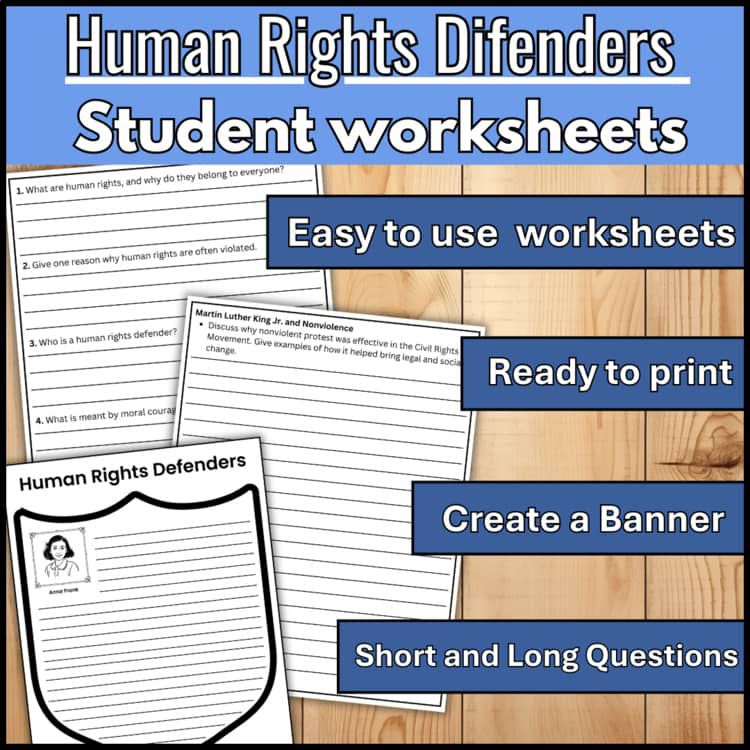 Human Rights Defenders Student Worksheets